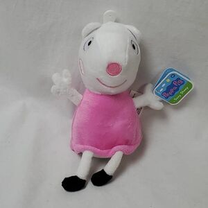 Peppa Pig Suzy Sheep Plush Stuffed Animal Pink Dress 8" Official Licensed